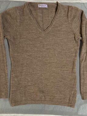 Brunella Gori Women's V-Neck Tan Sweater